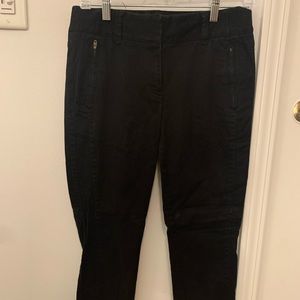 Loft - Cotton Dress Pants, Cropped - 4 - Black